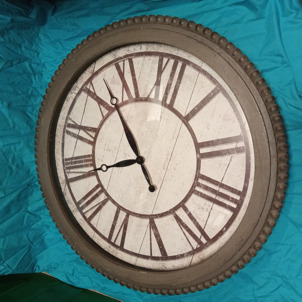 Large Rustic Grey Wall Mount Clock